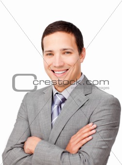 Assertive businessman with folded arms 