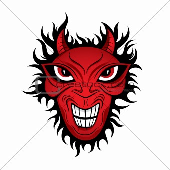 Angry devil horror face