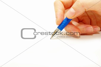 Hand with pen 
