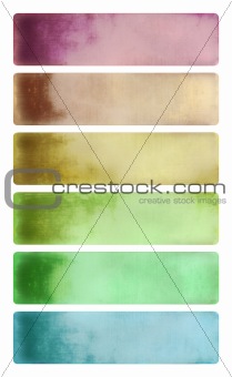 Colorful cloudy watercolor banner set