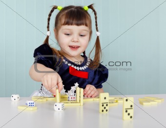 Child during the game at table
