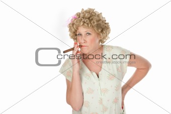 Housewife with cigar