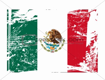 grunge Mexican flag vector