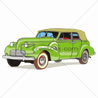 vector isolated old colored car