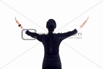 woman with hands in the air