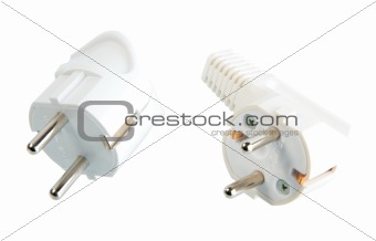 Two white ac-power connectors