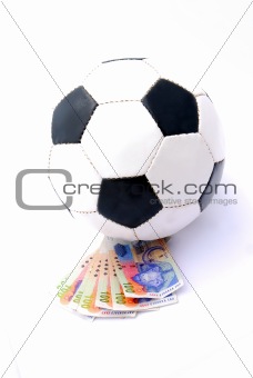 Soccer ball with money