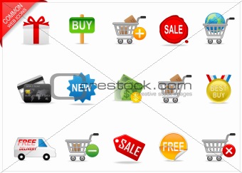 Online shopping icons