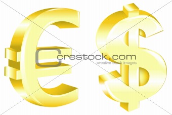 Dollar And Euro Signs