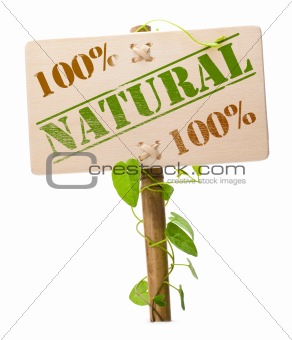 green natural and bio sign