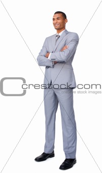 Charismatic Attractive businessman with folded arms 