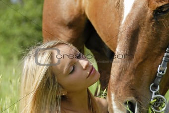young girl and horse