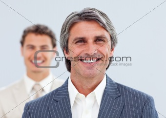 Portrait of two smiling businessmen