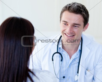 Portrait of a male doctor talking with his patient