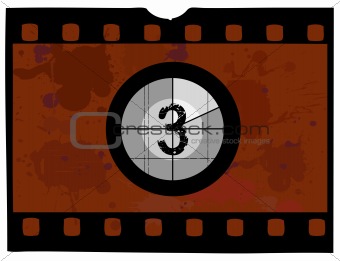 Old Fashioned film countdown at 3