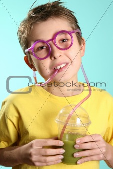 Boy with a healthy superjuice