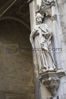 Statue on side of Italian church.
