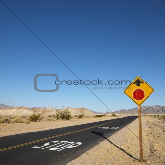 Road in desert.