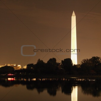 Washington Monument  at night in Washington, D.C., USA.