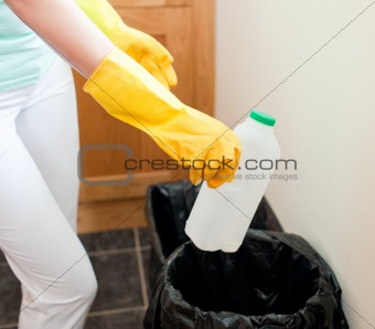 Radiant housewife cleaning 