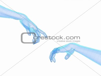 3d hands - wireframe