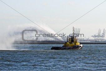 Fire fighting boat demonstration