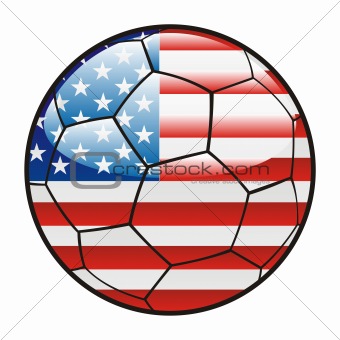 flag of America on soccer ball