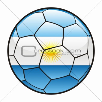flag of Argentina on soccer ball