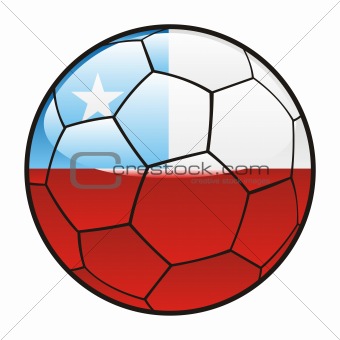 flag of Chile on soccer ball