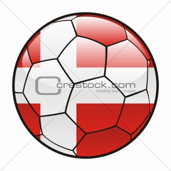 flag of Denmark on soccer ball
