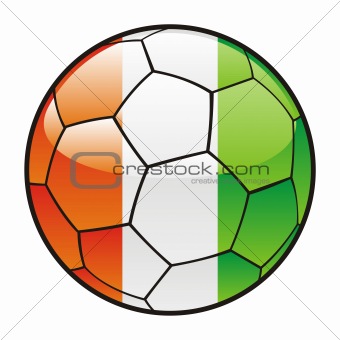 flag of Ivory Coast on soccer ball