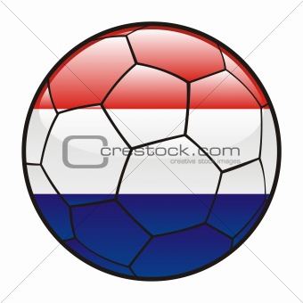 flag of Netherlands on soccer ball