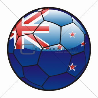 flag of New Zealand on soccer ball
