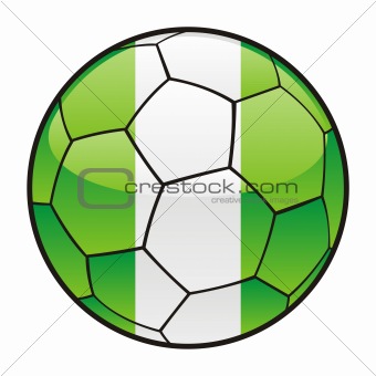 flag of Nigeria on soccer ball