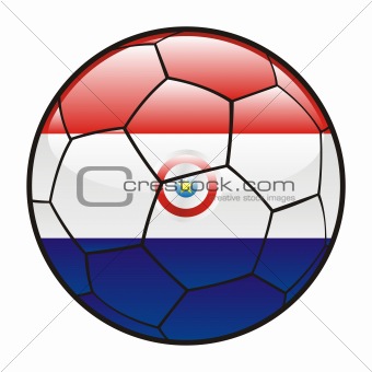flag of Paraguay on soccer ball