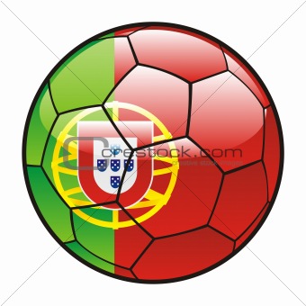 flag of Portugal on soccer ball