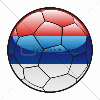 flag of Serbia on soccer ball