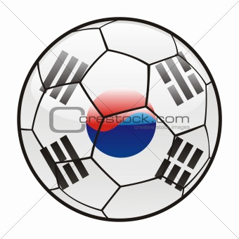 flag of South Korea on soccer ball