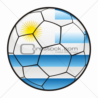 flag of Uruguay on soccer ball