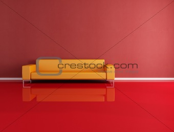 red and orange modern interior
