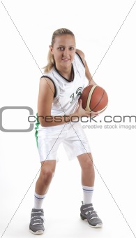 Attractive female basketball player 