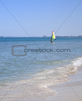 Windsurfing in a tropical island