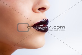 Beautiful female lips closeup 