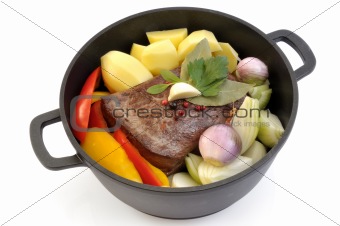 Roast beef and vegetables