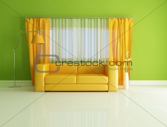 modern green and orange interior