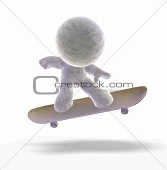 Skateboarding 3D man