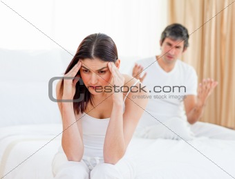 Angry couple having an argument