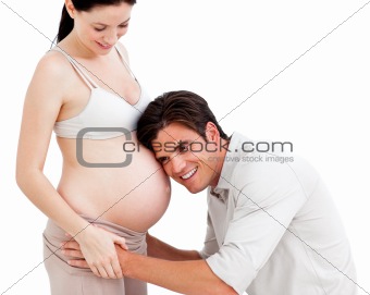 Affectionate couple expecting a baby 