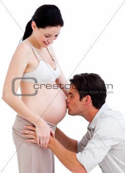 Attractive pregnant woman with her husband