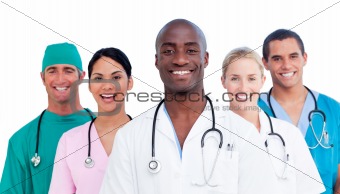 Portrait of positive medical team